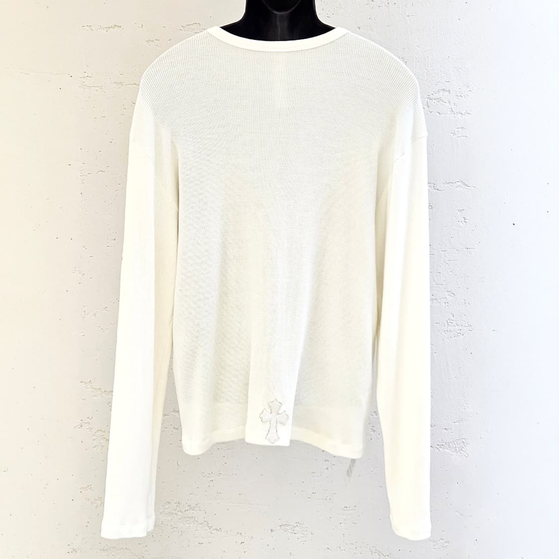 [XL] 크롬하츠 페이퍼잼 레더패치 와플 니트 화이트 B1213C139 상품이미지4