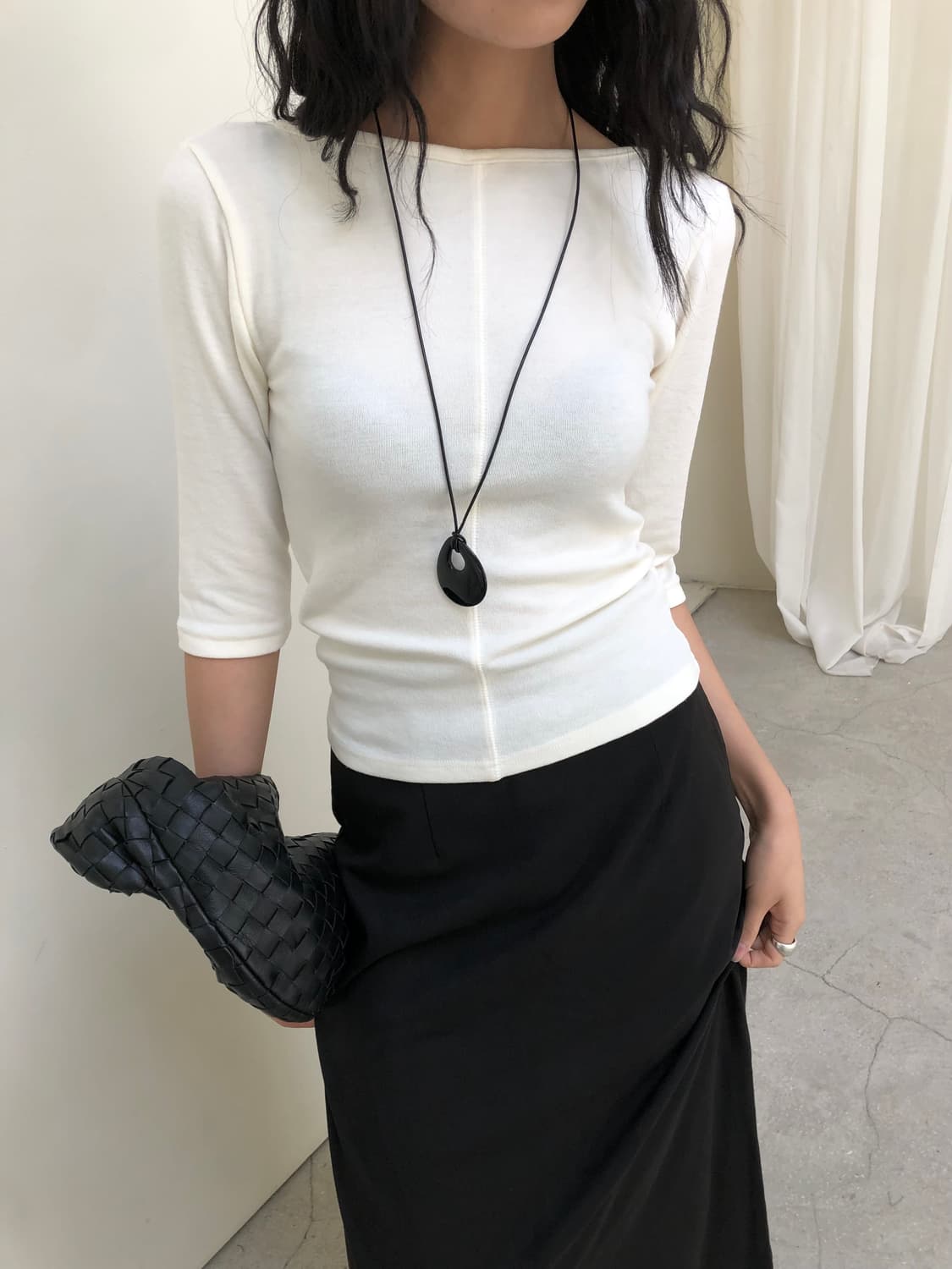 앙고라 투웨이 7부 티셔츠 (ivory) 상품이미지6