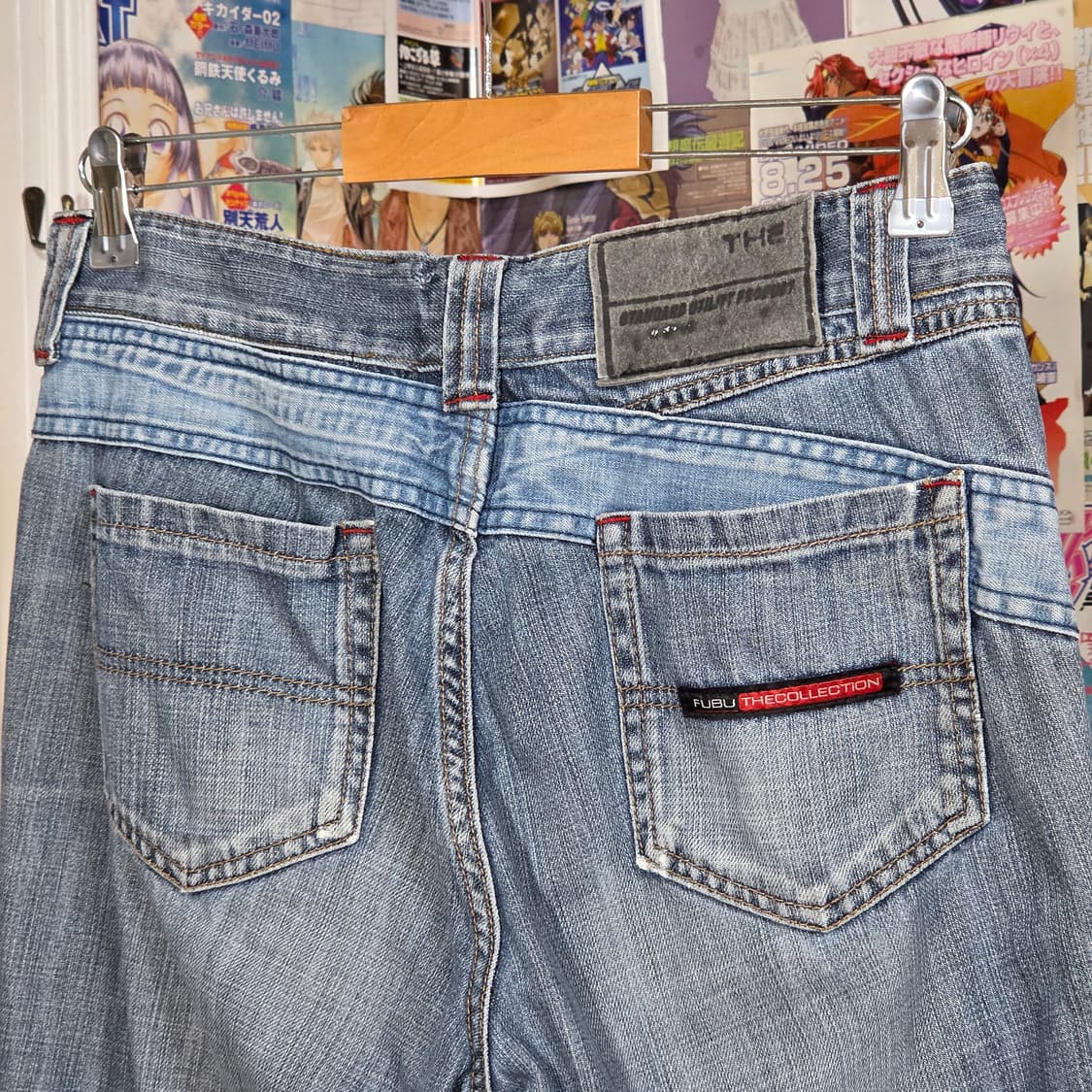 후부 빈티지 워싱 연청 데님 팬츠 상품이미지7