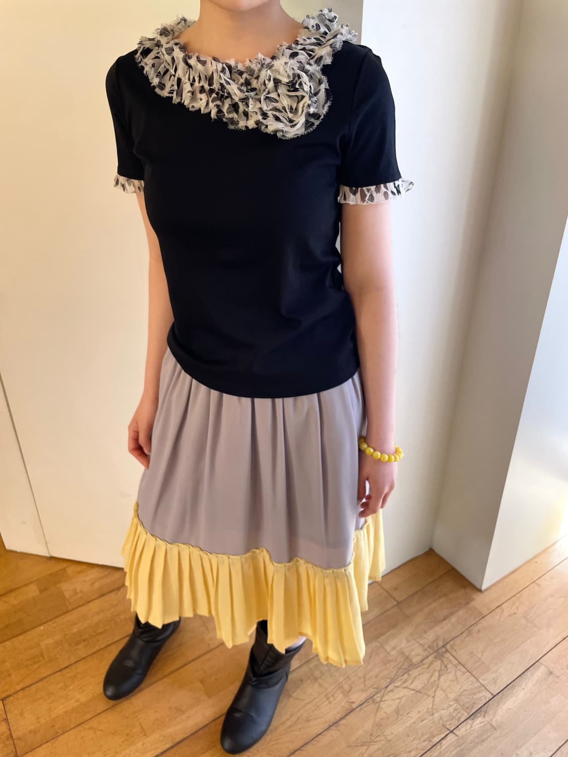 leopard frill sleeve 상품이미지2