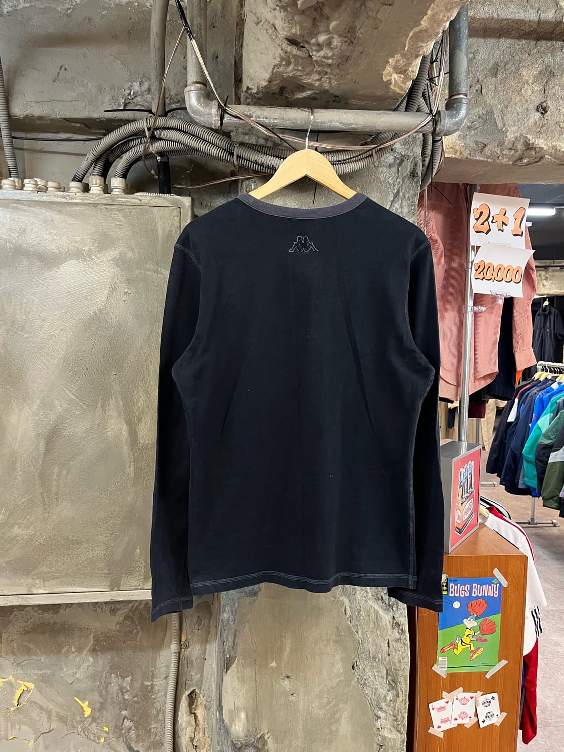 카파 프린팅 긴팔티 블랙 XL #csz2954 상품이미지2