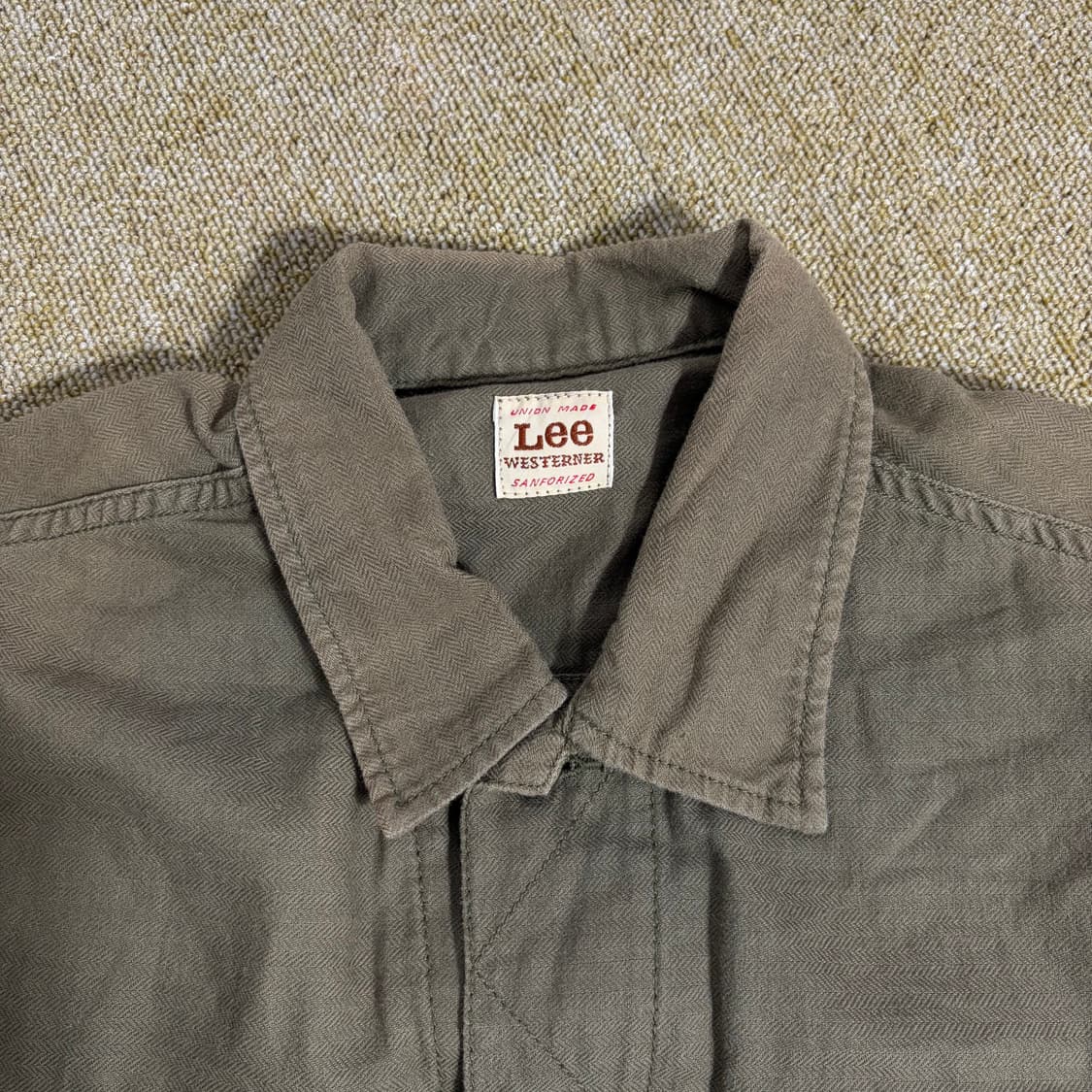 JPN Lee 빈티지 Westerner 100-J 카키 데님 자켓(M) 상품이미지4