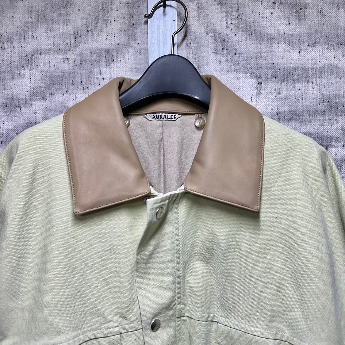 오라리 덕헌팅 블루종 레더카라 워크 코트 상품이미지3