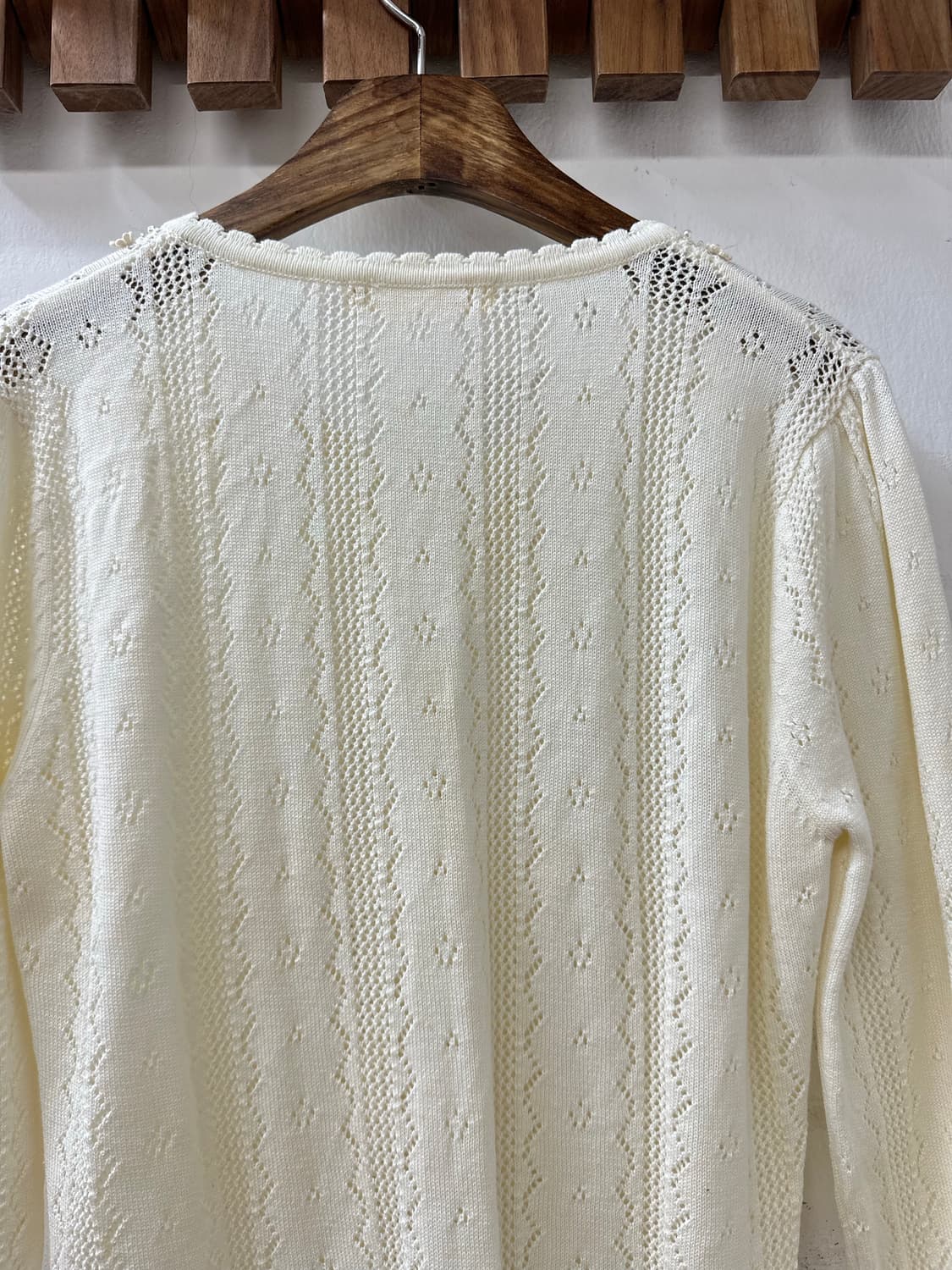 일본빈티지 Ank Rouge 앙크루즈 플라워 자수 비즈펀칭 니트 가디건 상품이미지5