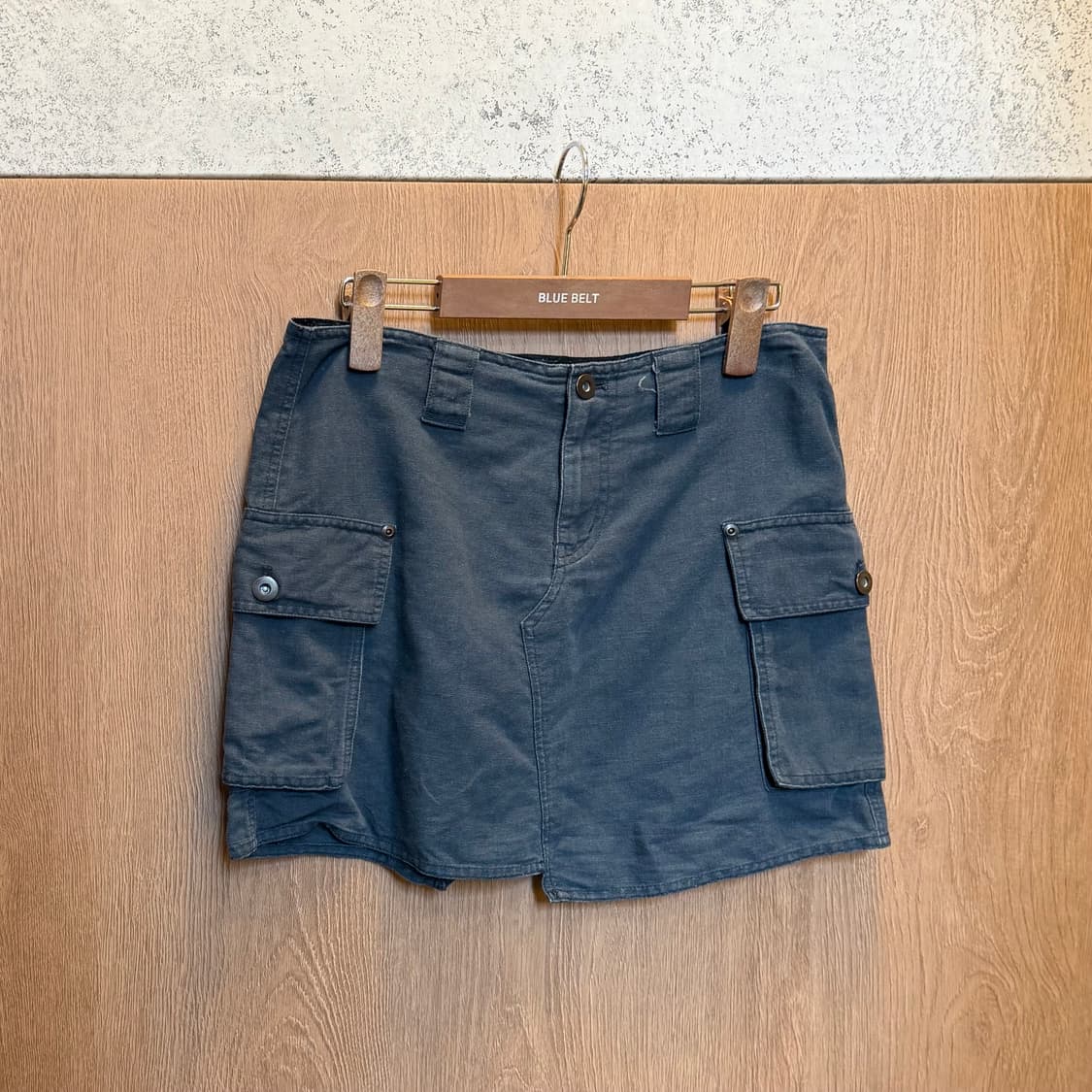 빈티지 카고 미니 스커트 언발란스 절개 디테일 네이비 상품이미지5