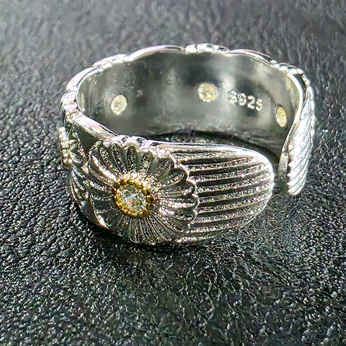 gd 꽃 데이지 실버 남자 엔틱 빈티지 명품 플라워 지디 반지 상품이미지3