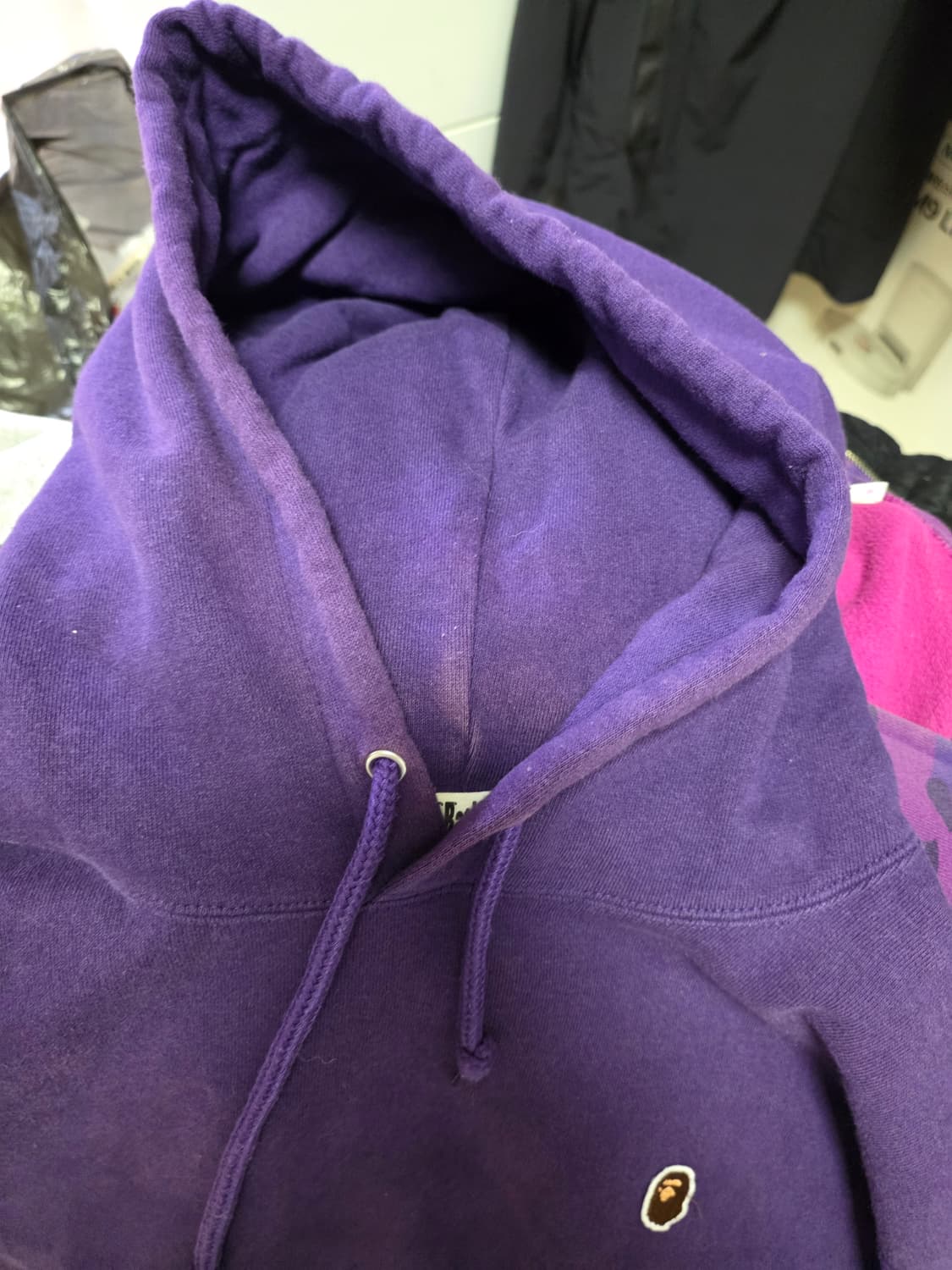 [XL] 베이프 미니사루 퍼플 후드티 상품이미지4