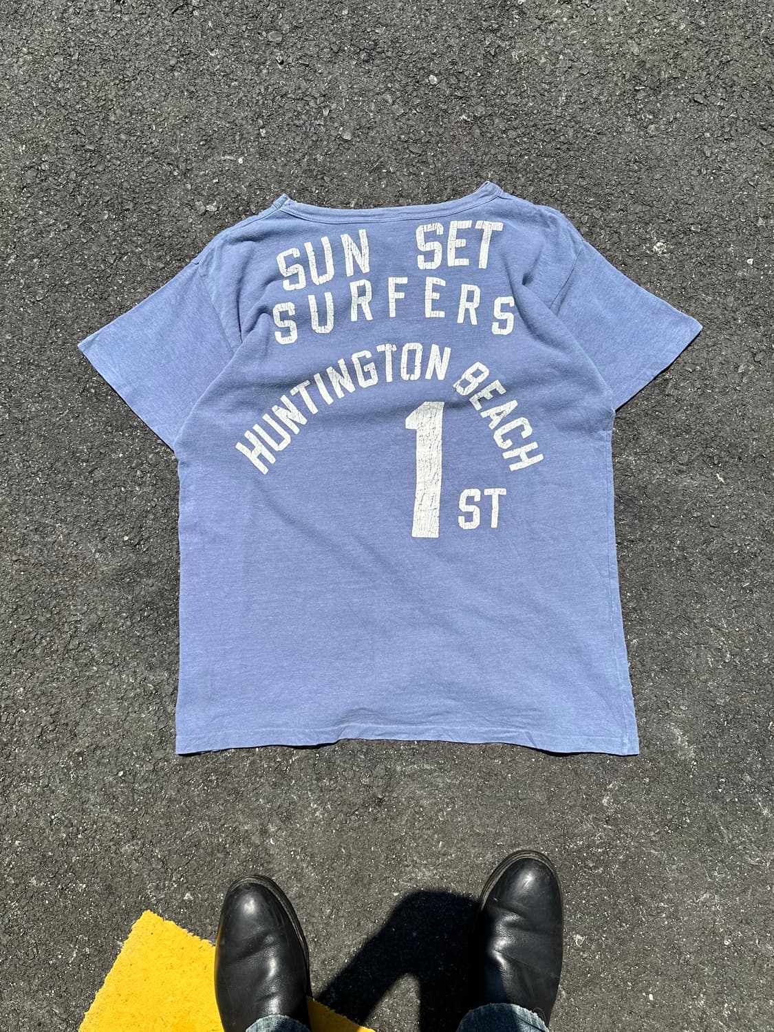 Denim Dungaree sun set surfers logo T 상품이미지4