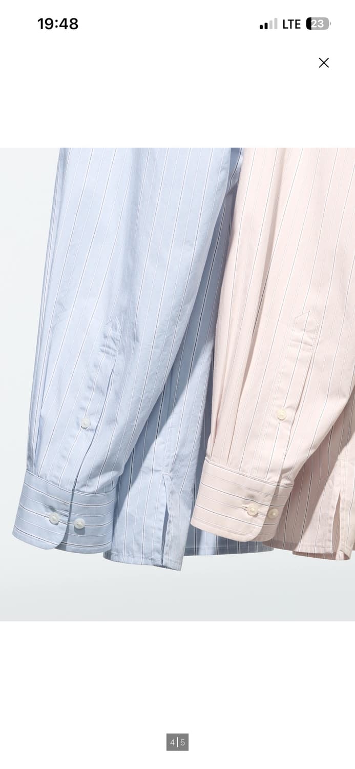 유니클로 브로드클로스 오버셔츠 스트라이프 상품이미지2