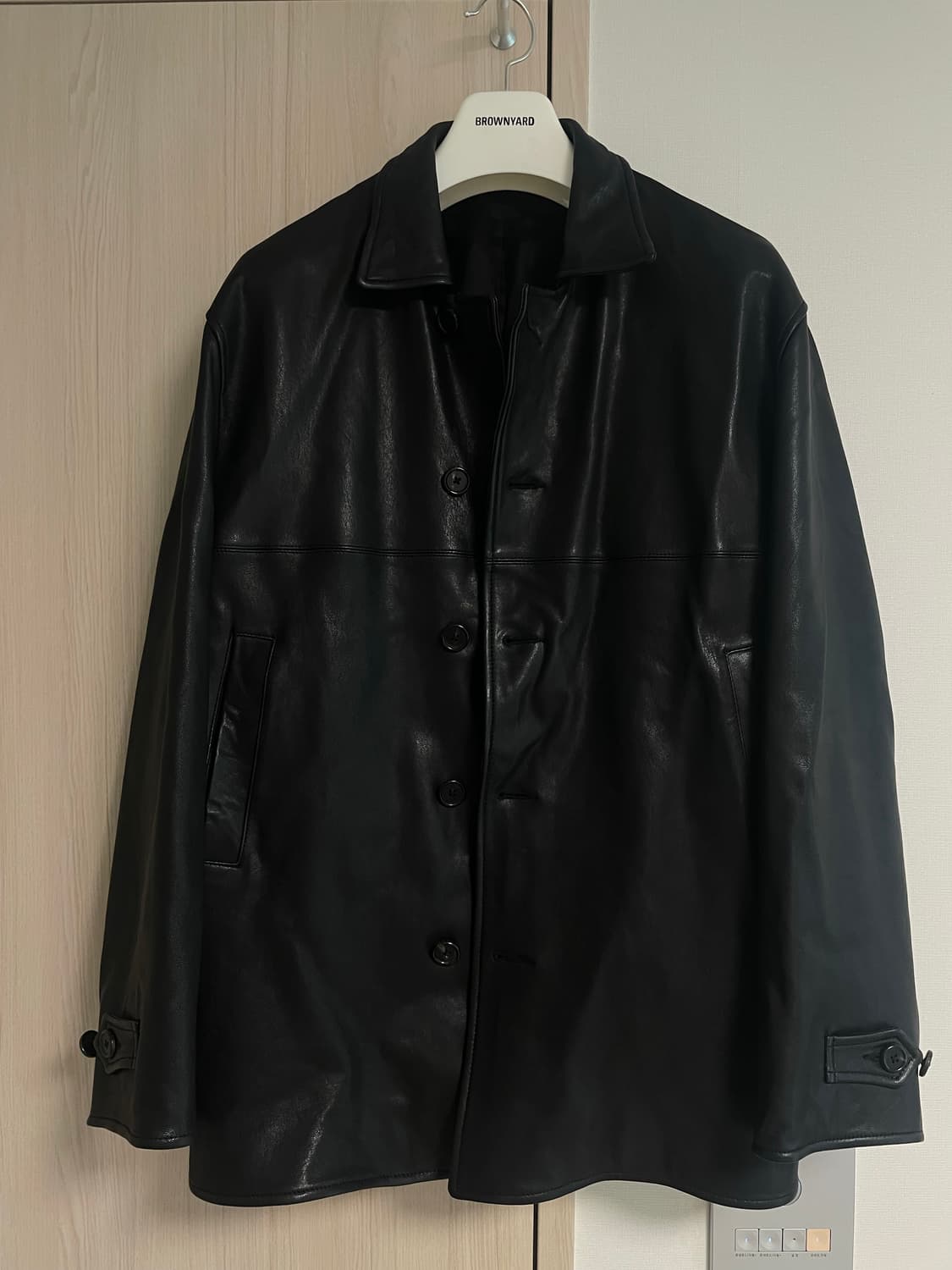 [4] 브라운야드 레더 카 코트 상품이미지2