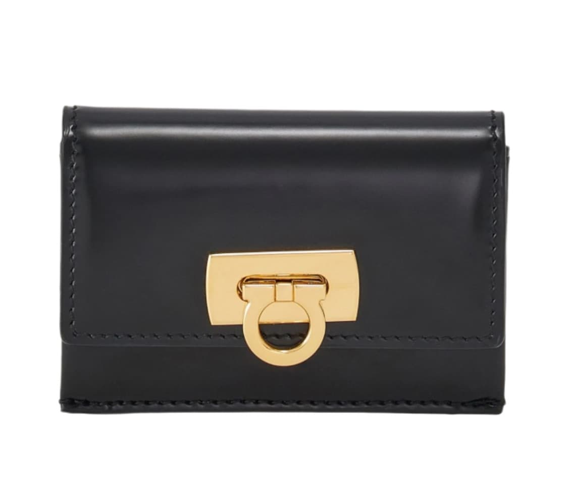 페라가모 간치니 클래스프 카드 홀더 블랙 상품이미지1