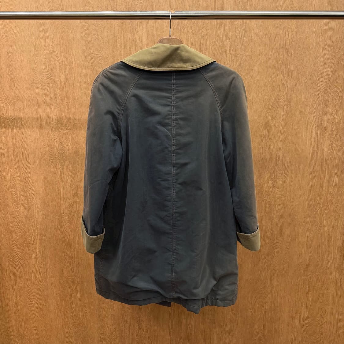 펜디 진스 하프 코트 더블 브레스티드 버튼 패치 포켓 레귤러핏 차콜 상품이미지3