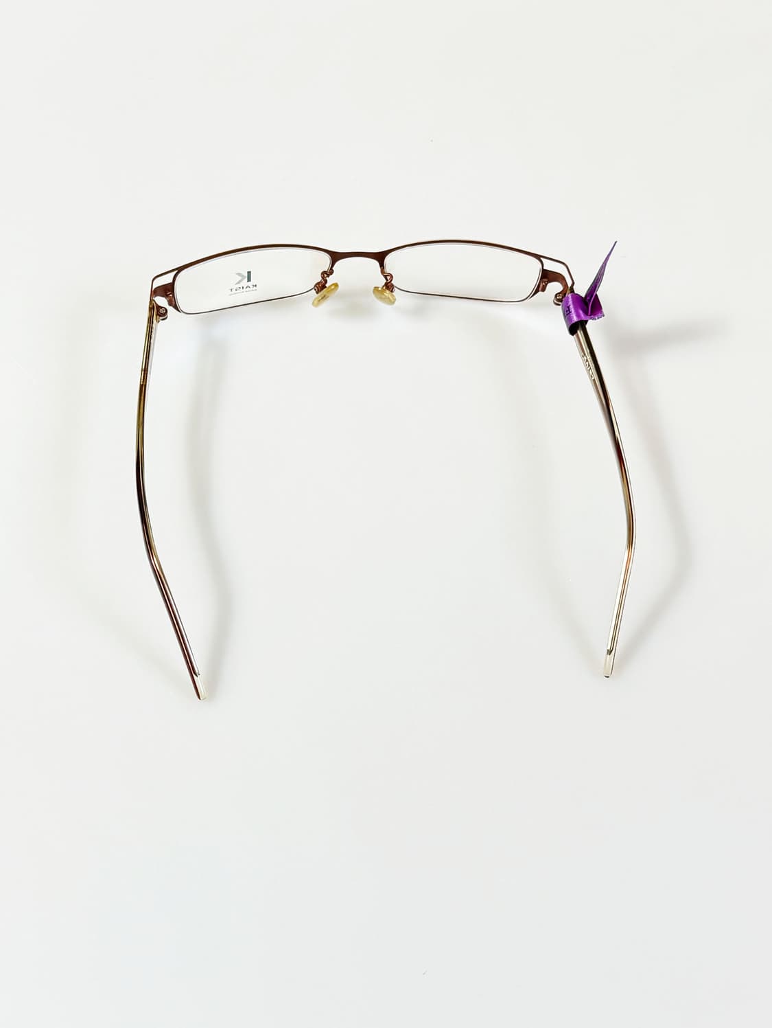 KAIST 브라운 티타늄 슬림 스퀘어 프레임 빈티지 안경 상품이미지6