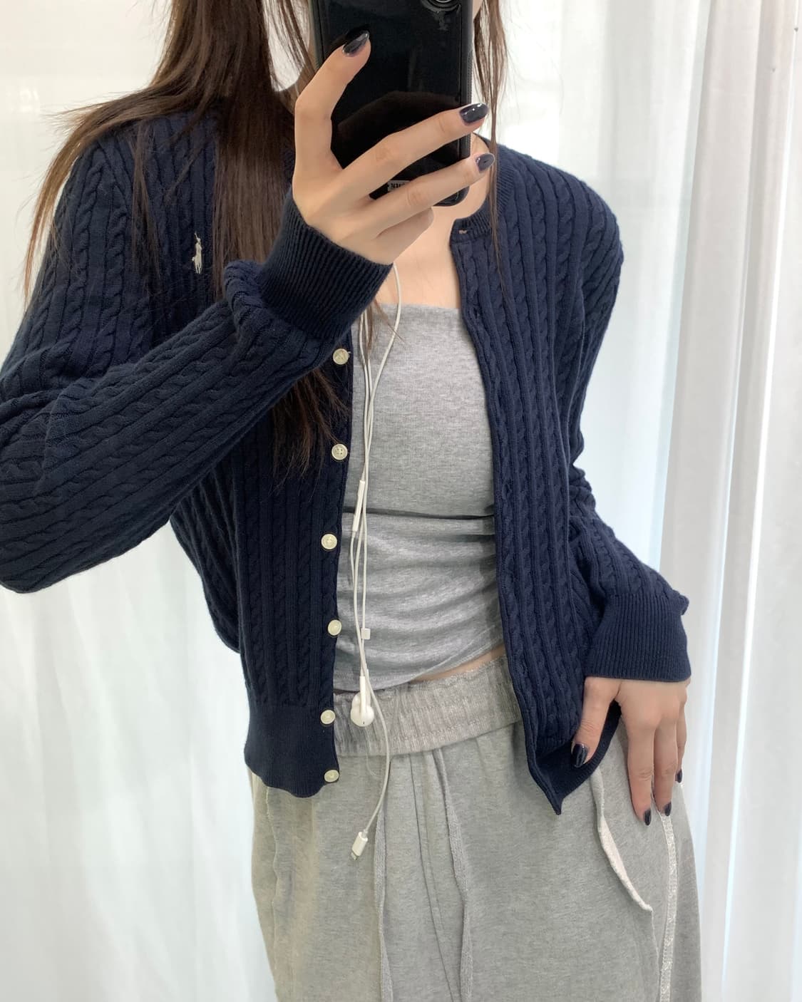 Polo 폴로 랄프로렌 QR라벨 걸즈 케이블 가디건 상품이미지2