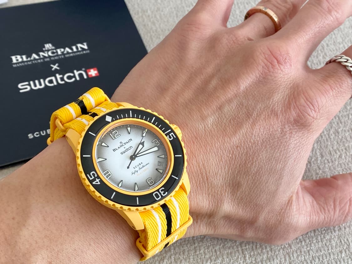 스와치X블랑팡 오션 오브 스톰 42mm 바이오 세라믹 오토메틱 옐로우 상품이미지3