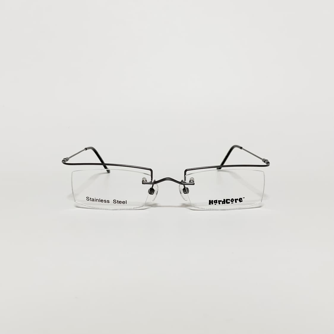 840 건메탈 데드스탁 남녀공용 무테 직사각 스테인리스 프레임 빈티지안경 상품이미지1