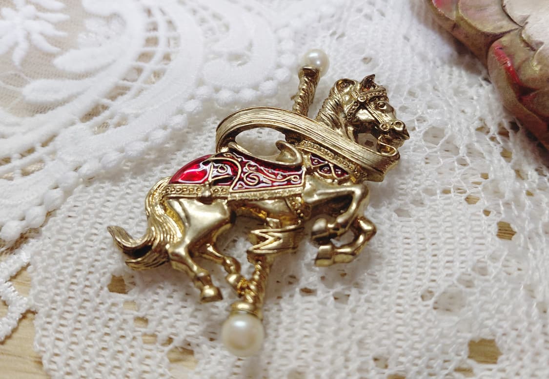 빈티지 1928 Jewelry 회전목마 브로치 상품이미지4