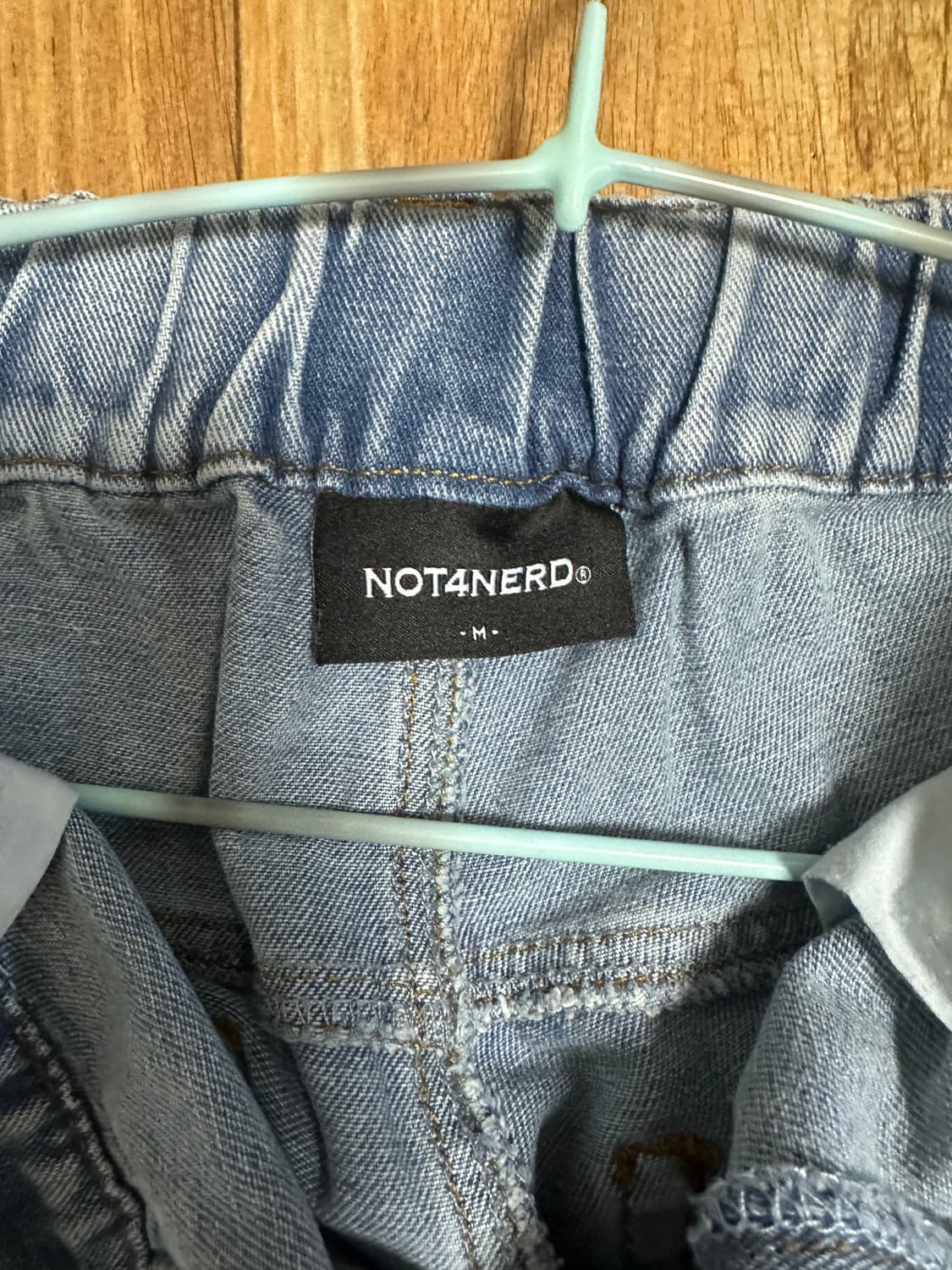 낫포너드 밴딩 원턱 와이드 데님 팬츠 M 상품이미지3