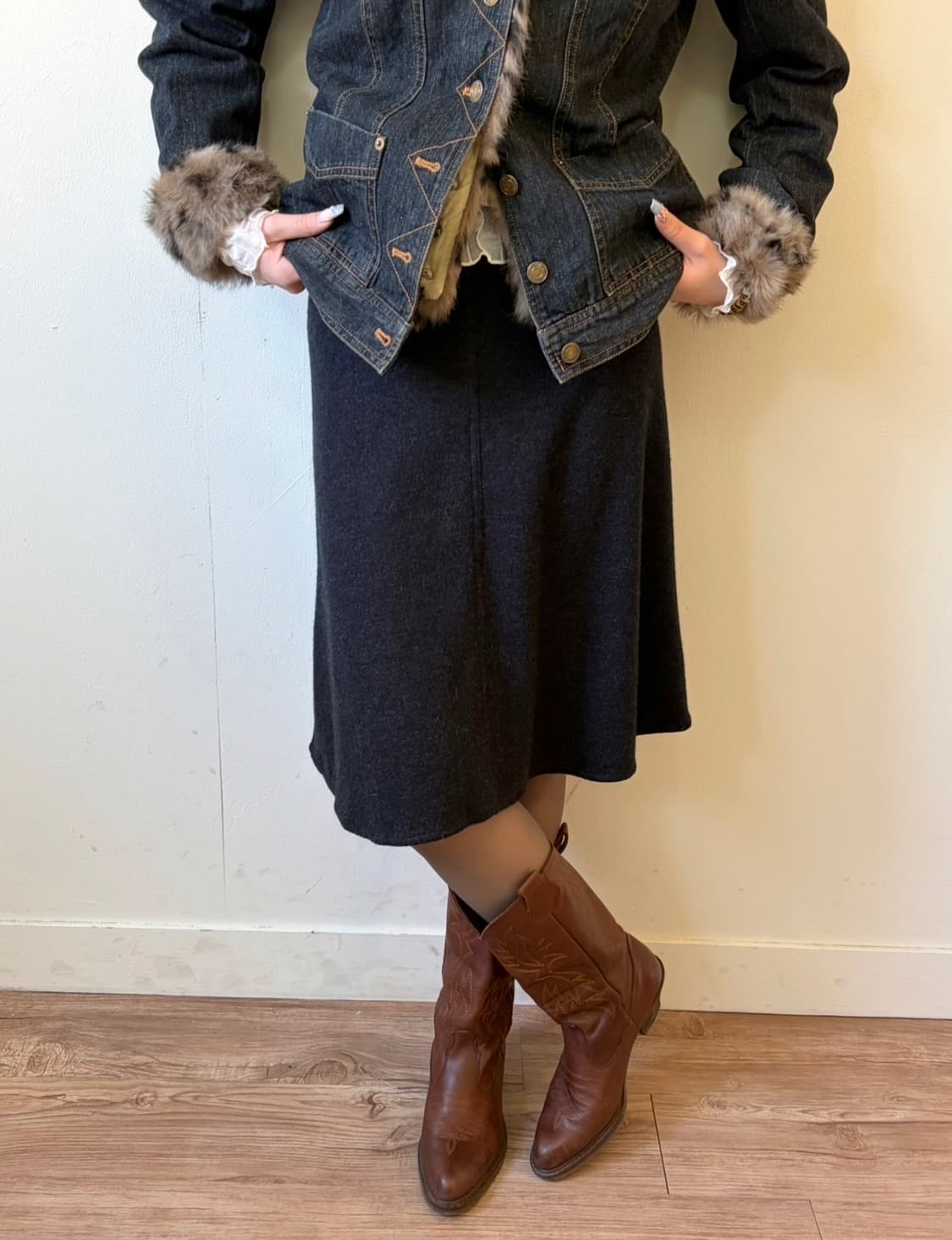 L’AGENCE 차콜 스커트  상품이미지5