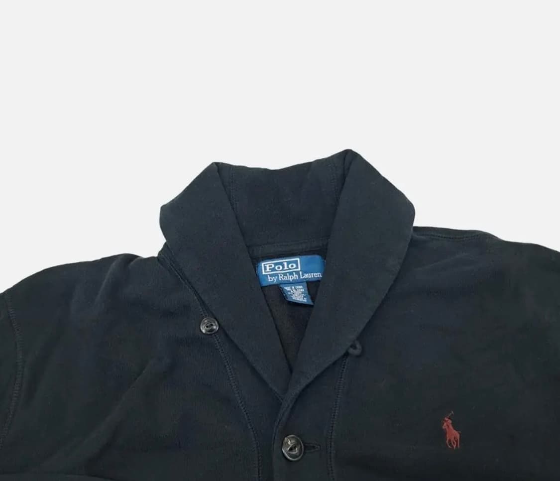 폴로 블랙 투포켓 숄카라 가디건 니트 스웨터 상품이미지3