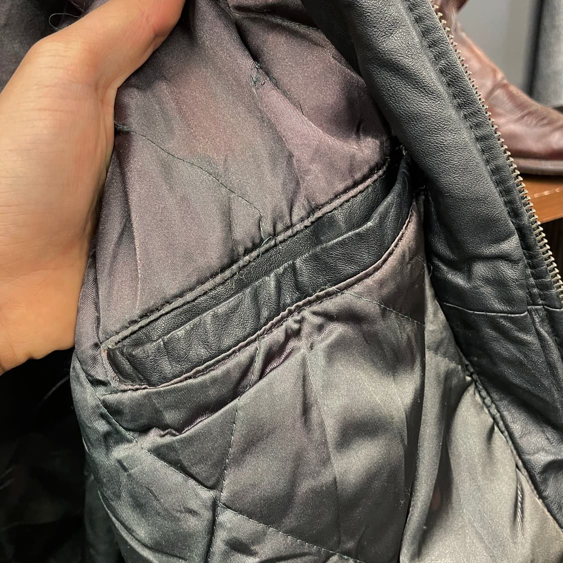 90s STEINER 서독 플라이트 밀리터리 폴리스 가드 가죽 자켓 상품이미지6