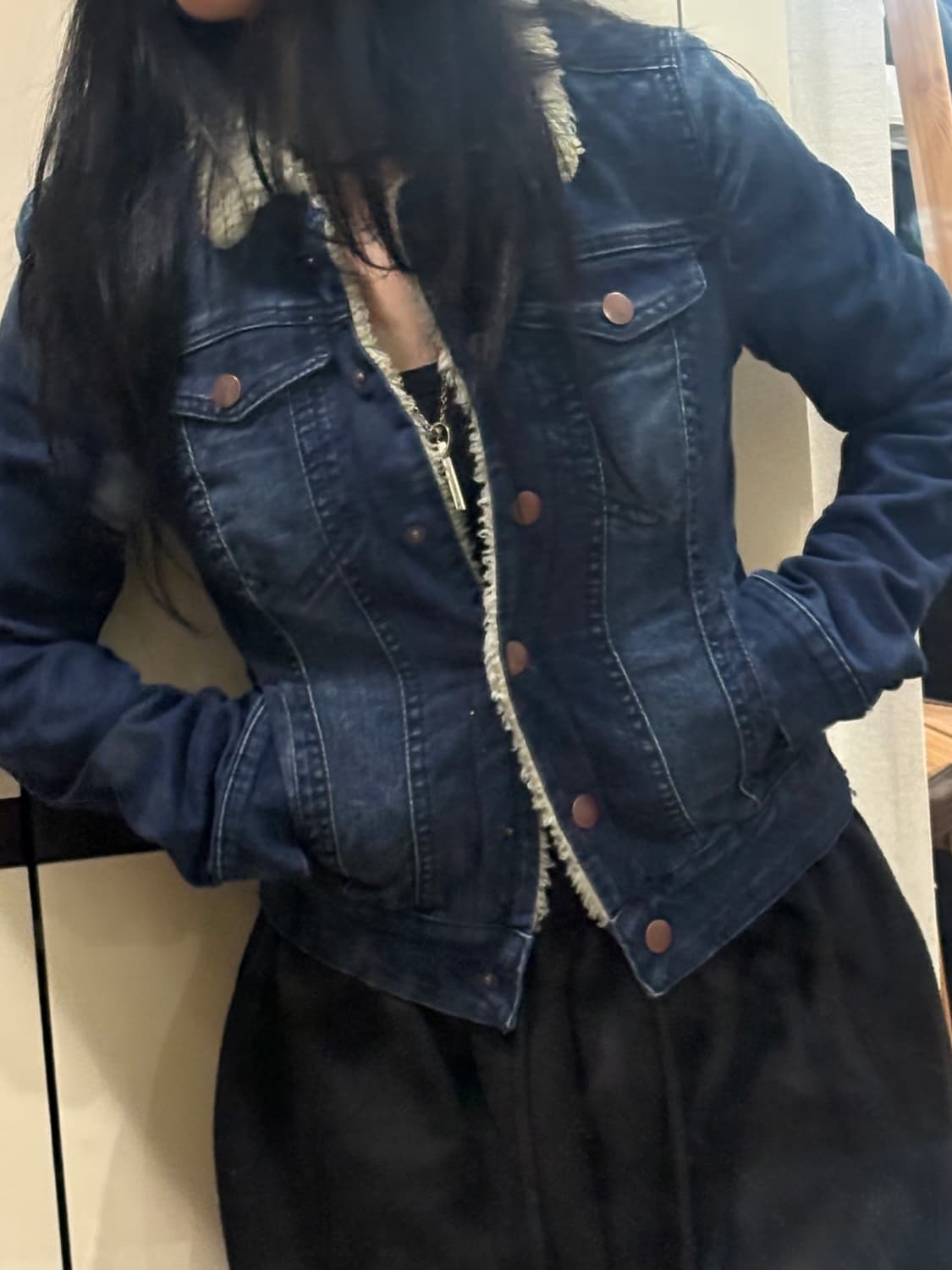 자라 퍼 데님 자켓 상품이미지2