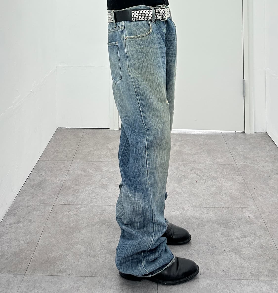 JPN Vintage Light Wash Fade Lines Denim 상품이미지2