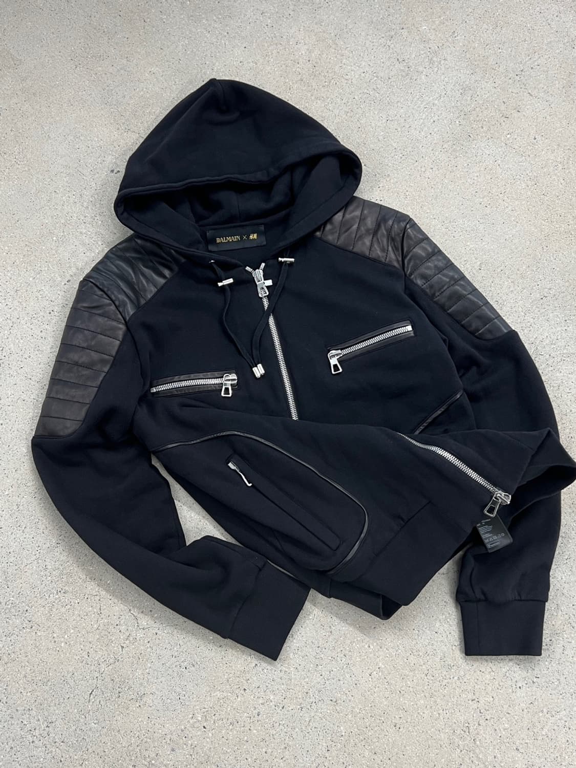 발망 X H&M 패널 바이커 후드집업 상품이미지3
