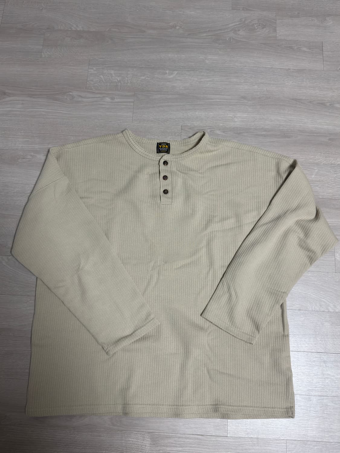 VDR(비디알) 와플 헨리넥 긴팔 티셔츠 L 아이보리 상품이미지1