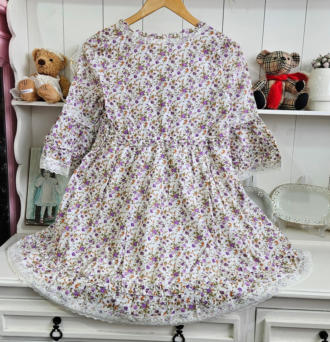 라벤더 플라워 레이스 리본 원피스 상품이미지7