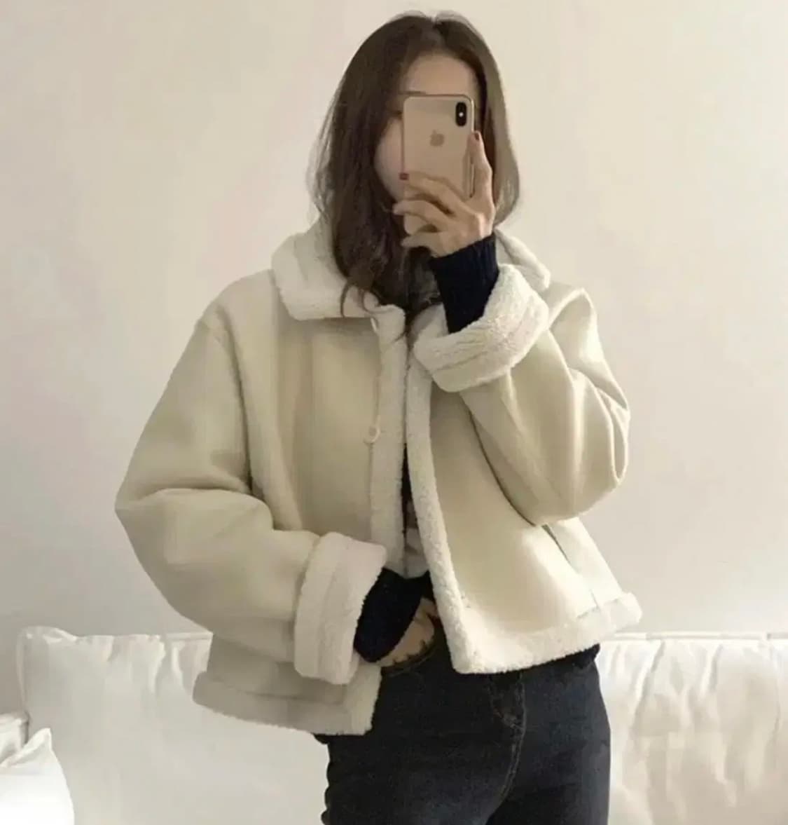 가내스라 길린 리버시블 무스탕 크림베이지 상품이미지1