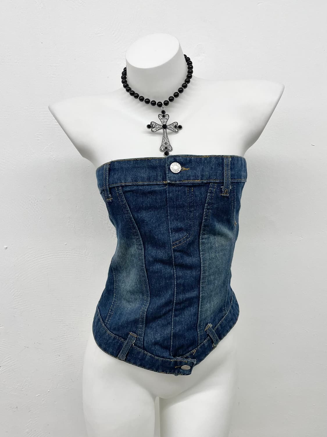 y2k 데님 튜브탑 상품이미지1