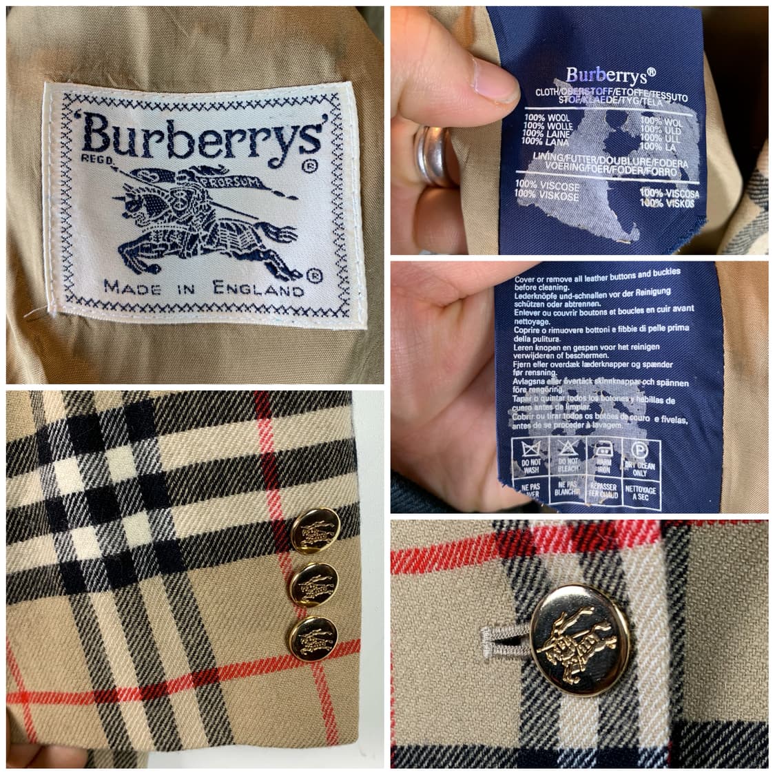 버버리 90s 오리지널 노바 체크 블레이져 상품이미지9