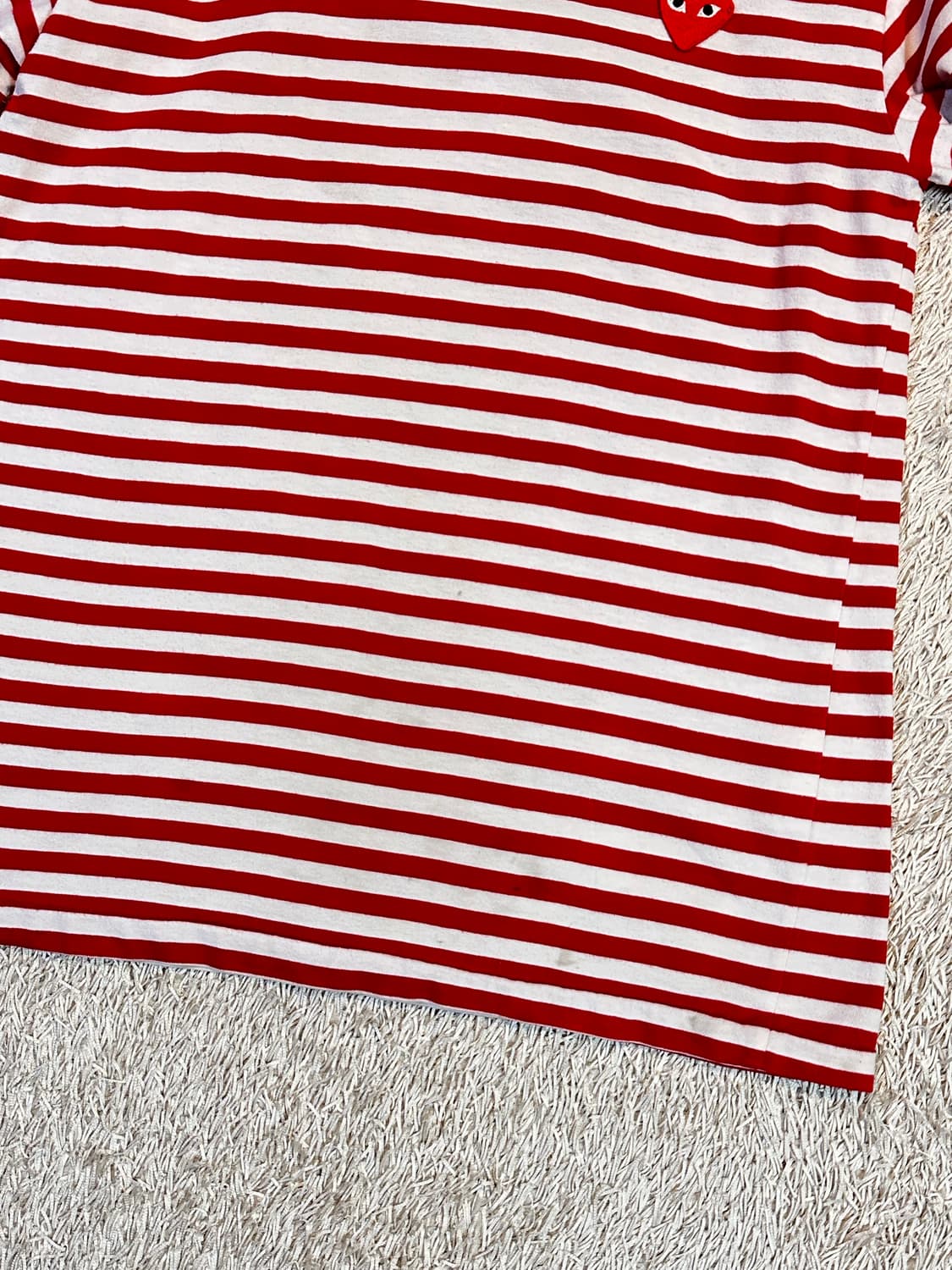 꼼데가르송 레드 하트와펜 스트라이프 긴팔 보더티 레드 상품이미지4