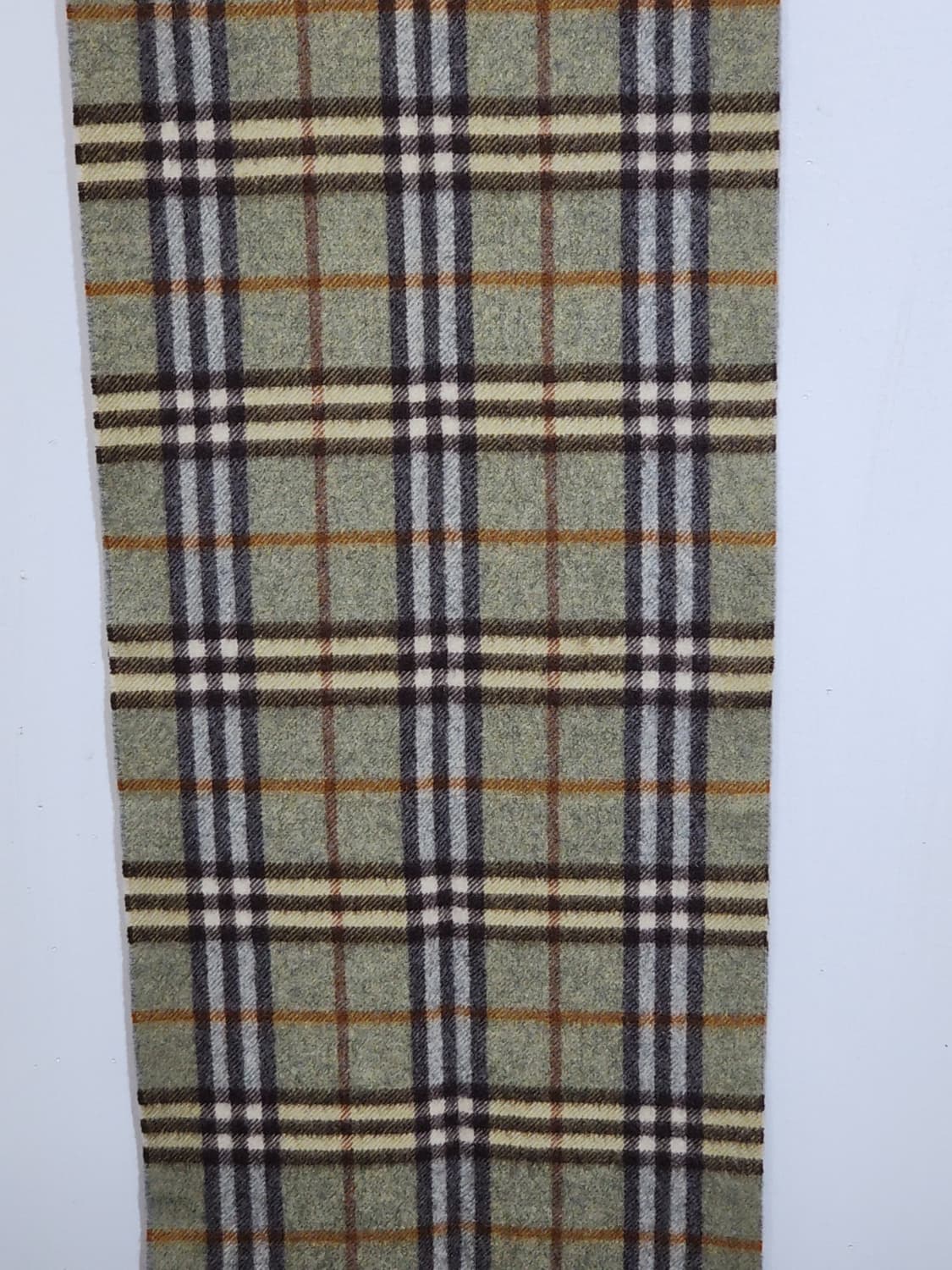 (정품) 버버리 캐시미어 머플러 체크 목도리 카키 영국판  상품이미지3