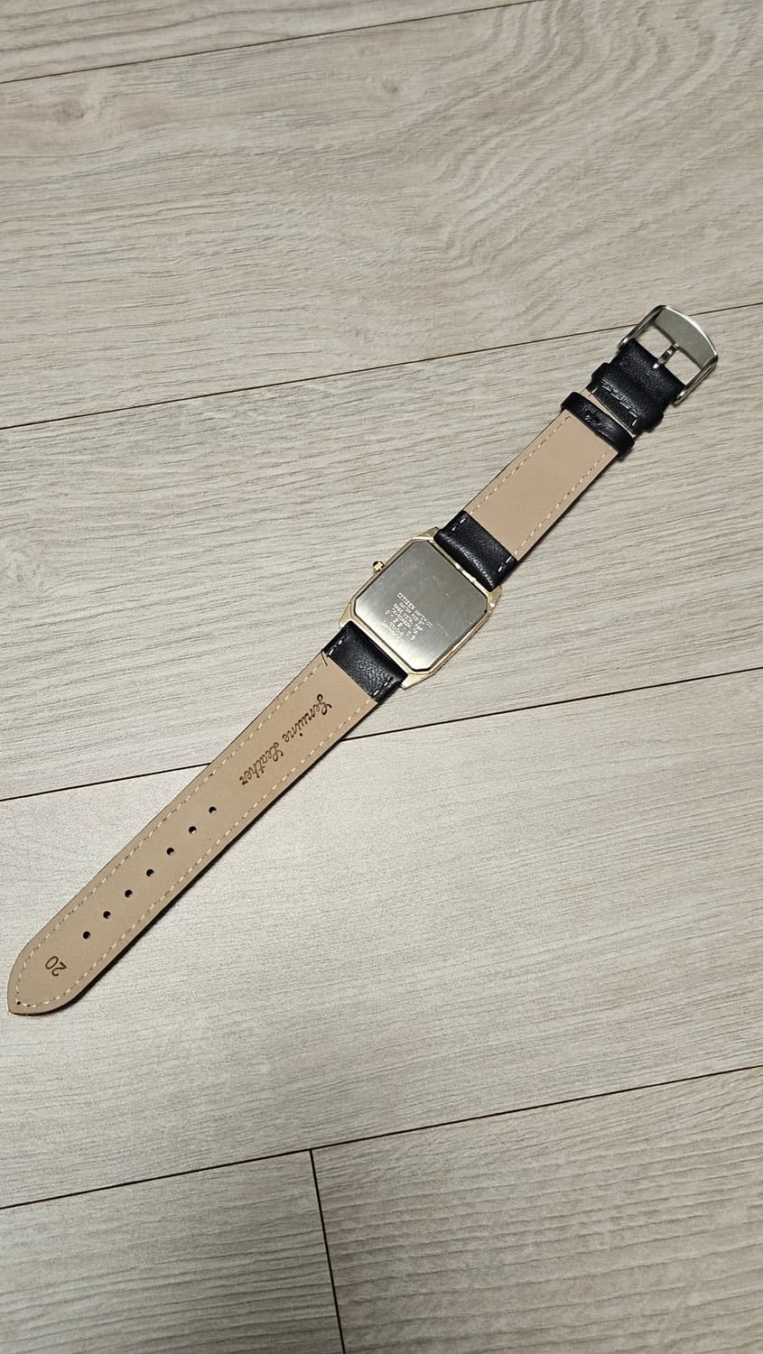 빈티지 시티즌 쿼츠 사각 드레스 금장 가죽 시계 상품이미지6