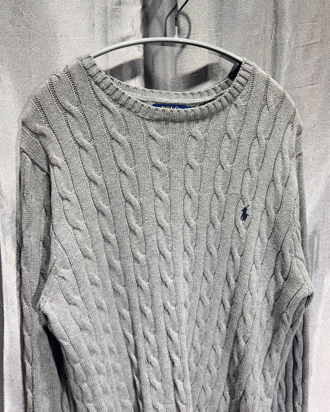 XL 폴로랄프로렌 네이비 포니 그레이 케이블 니트 상품이미지4