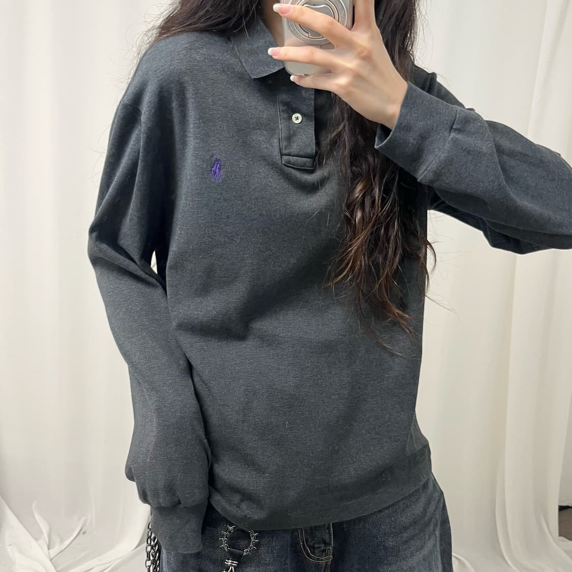 Polo charcoal collar shirt   상품이미지3