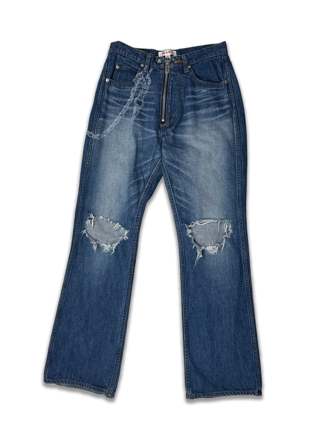 마수 데미지 플레어 데님 팬츠 상품이미지1