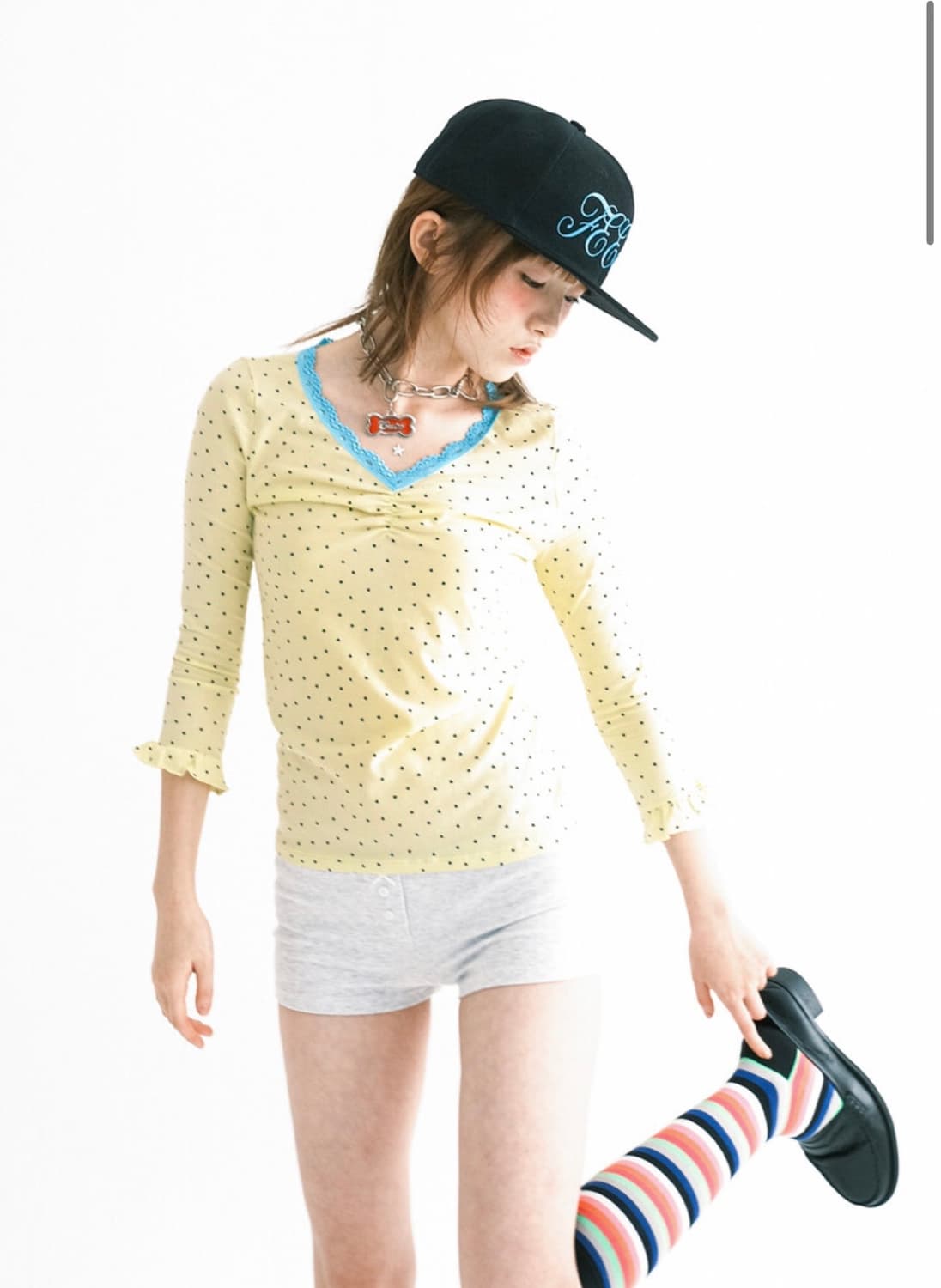 fa.er.ie mini heart lace top (lemon) 상품이미지1