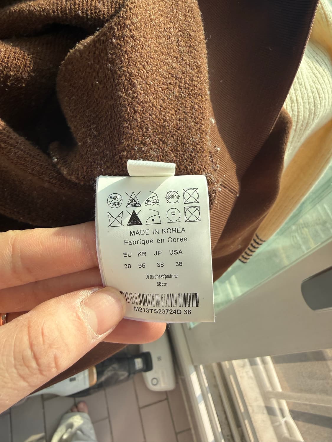 우영미 브라운 맨투맨 38사이즈 상품이미지5