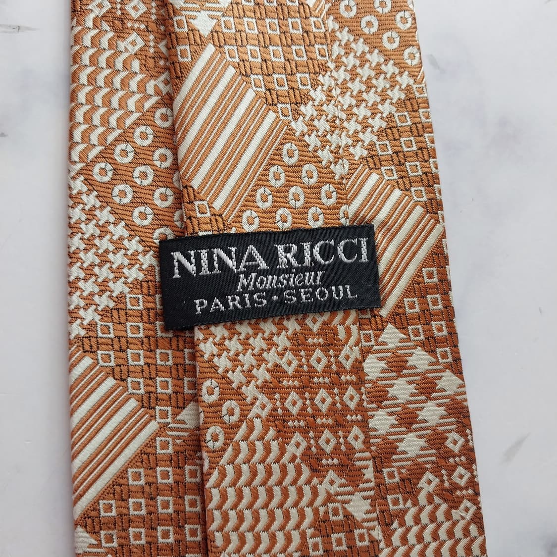 니나리치 실크 브라운 패턴 넥타이 9.6cm A+등급 K2406
 상품이미지9