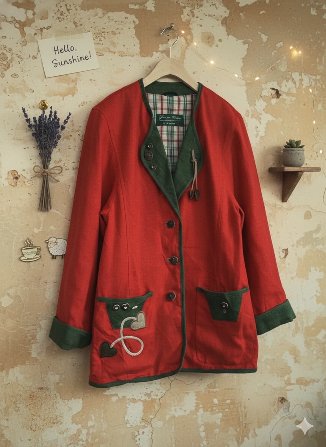 Vintage Tyrolean red Jacket 상품이미지1