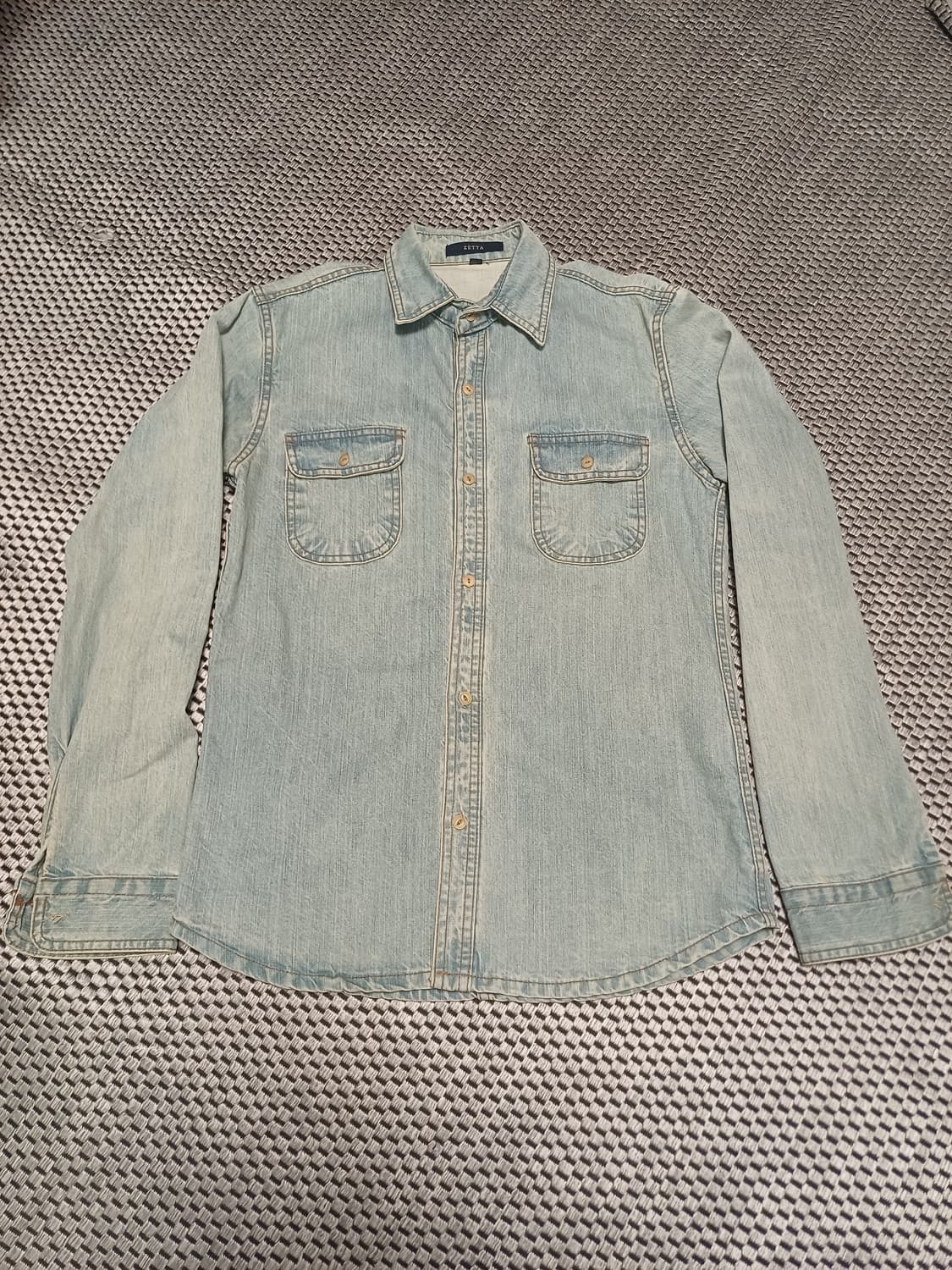 ZETTA(제타) 슬림핏 연청 데님 웨스턴 셔츠 상품이미지1
