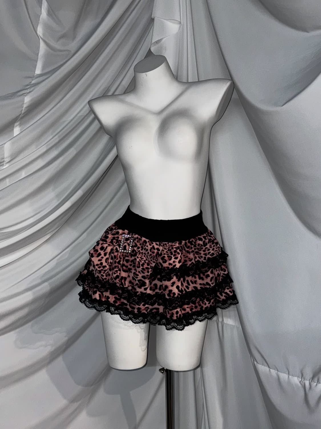 히메갸루 핑크 레오파드 프릴 코디세트  상품이미지2