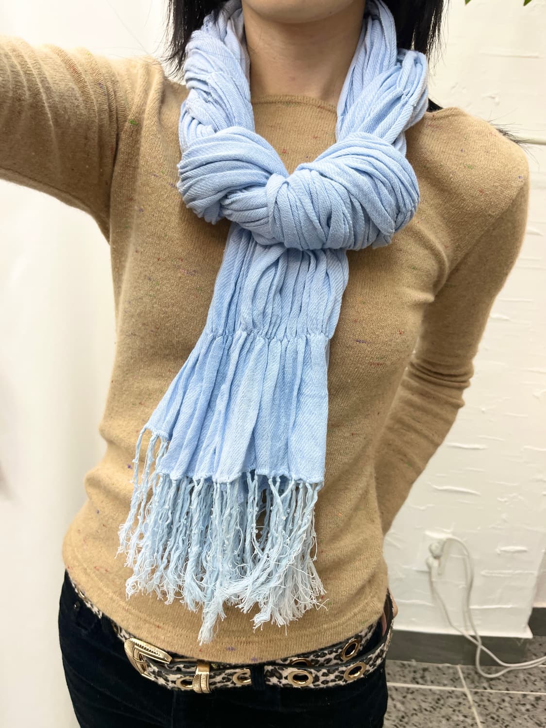 Wrinkle skyblue muffler 상품이미지5