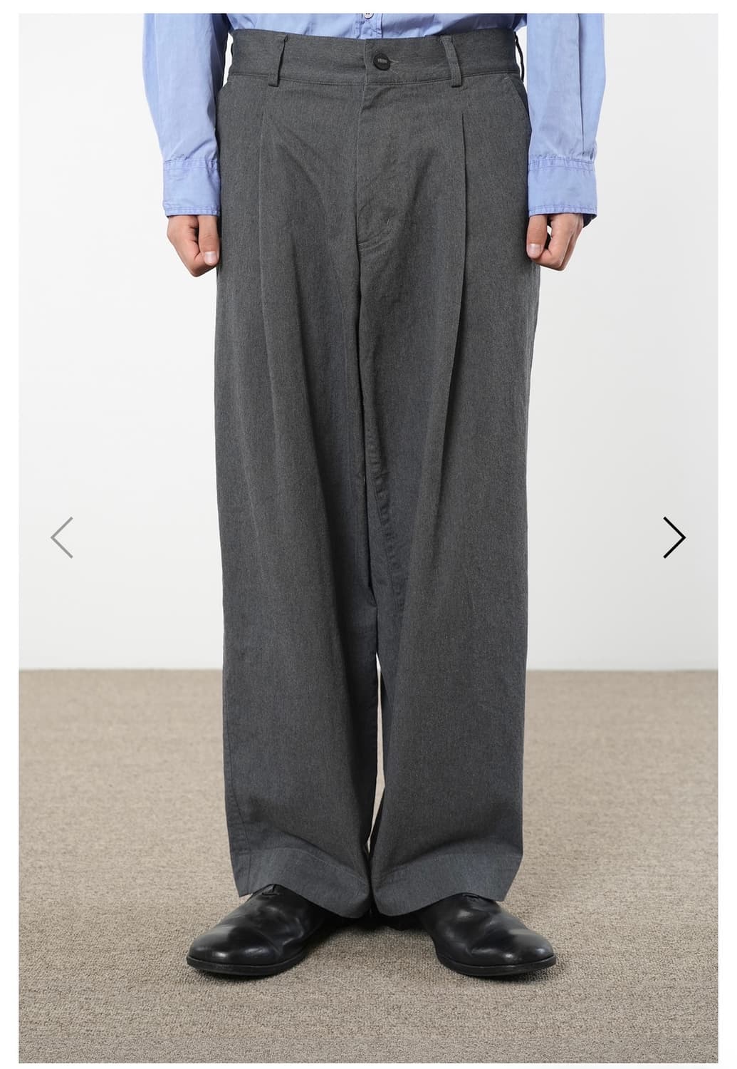 이얼즈어고 원턱와이드치노 멜란지그레이 상품이미지1