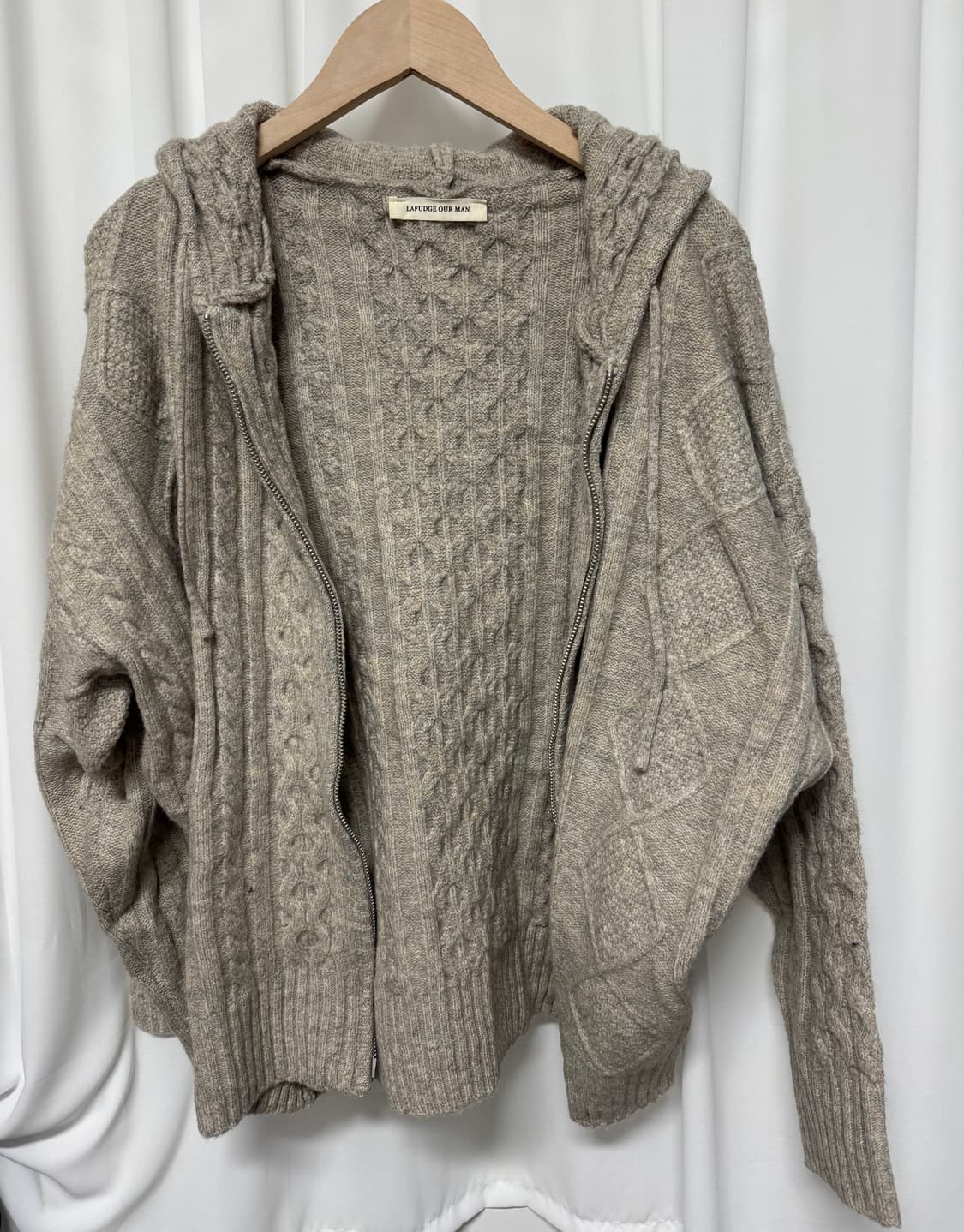 [새상품] 라퍼지스토어 울 니트 후드집업 상품이미지3