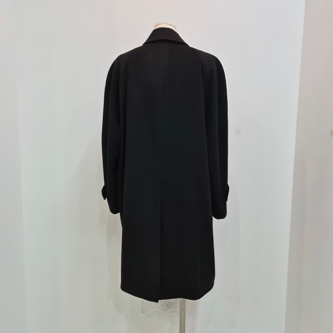 캐시미어100% 레글런 블랙 롱코트 상품이미지8