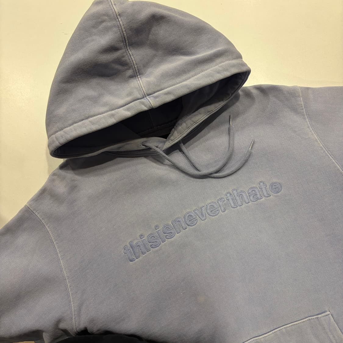 [M] 디스이즈네버댓 피그먼트 워싱 후드티 하늘 C615 상품이미지3